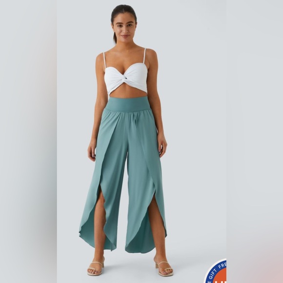 Halara Breezeful High Waisted Split Front Flowy Pants -XS - Picture 3 of 6